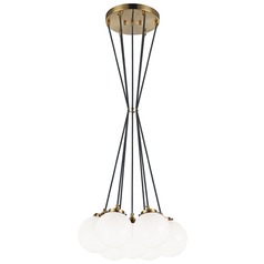 The Bougie Aged Gold Multi-Light Pendant by Matteo Lighting