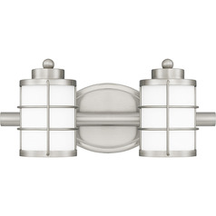 Hazlett Brushed Nickel Bathroom Light by Quoizel Lighting