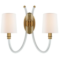 Julie Neill Clarice Sconce in Crystal & Brass by Visual Comfort Signature