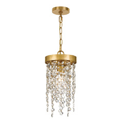 Winham Crystal Mini Pendant in Antique Gold by Crystorama Lighting