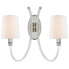 Julie Neill Clarice Sconce in Crystal & Nickel by Visual Comfort Signature