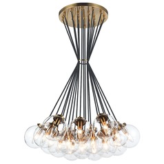 The Bougie Aged Gold Multi-Light Pendant by Matteo Lighting