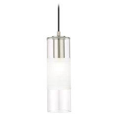 Z-Lite Alton Brushed Nickel Mini-Pendant Light with Cylindrical Shade