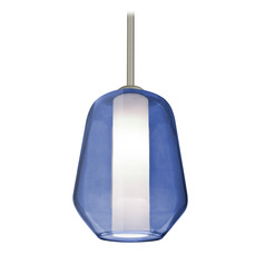 Besa Lighting Link Satin Nickel Mini-Pendant Light with Bowl / Dome Shade