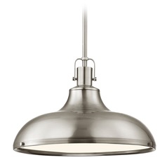 Nautical Satin Nickel Pendant Light 15.63-Inch Wide