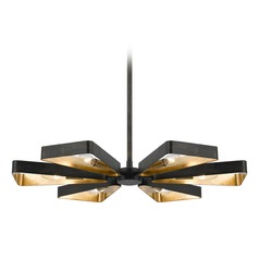 Mid-Century Modern Chandelier Bronze / Gold Luna by Crystorama Lighting
