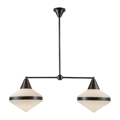 Willard 2-Light Linear Pendant in Urban Bronze by Alora Lighting