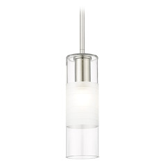 Z-Lite Alton Brushed Nickel Mini-Pendant Light with Cylindrical Shade