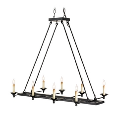 Modern Island Light in Satin Black Finish