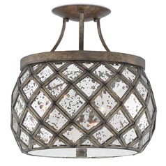 Buckminster Semi Flush in Pyrite Bronze/Raj Mirror by Currey & Company