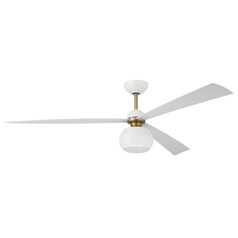 Craftmade Lighting Otto White & Satin Brass LED Ceiling Fan with Light