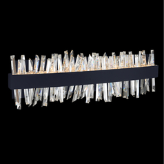 Glacier 24-Inch LED Bath Light in Matte Black by Allegri Crystal