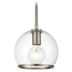 Coast 8-Inch Aged Nickel Mini Pendant by Alora Lighting