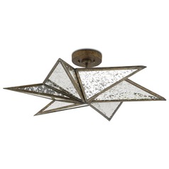 Stargazer Semi Flush in Pyrite Bronze/Raj Mirror by Currey & Company