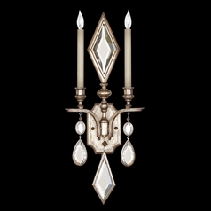 Fine Art Lamps Encased Gems Vintage Silver Leaf Sconce