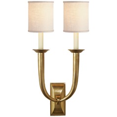 Studio VC French Deco Horn Sconce in Antique Brass by Visual Comfort Signature