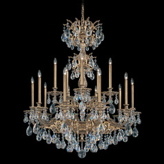 Schonbek Worldwide Lighting Milano Florentine Bronze Crystal Chandelier