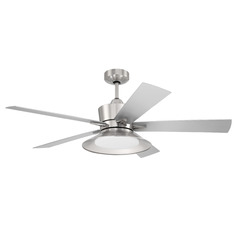 Craftmade Lighting Topper Brushed Polished Nickel LED Ceiling Fan with Light