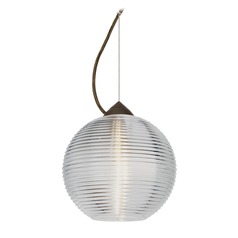 Besa Lighting Kristall Bronze Pendant Light with Globe Shade