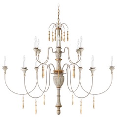 Julie Neill Fortuna Chandelier in Vintage White by Visual Comfort Signature