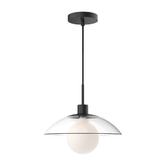 Alora Lighting Francesca Matte Black Pendant Light with Bowl / Dome Shade