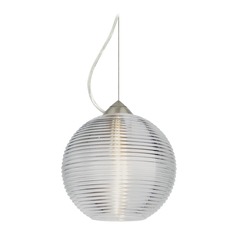 Besa Lighting Kristall Satin Nickel Pendant Light with Globe Shade