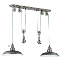 2-Light Pulley Pendant in Tarnished Silver by Craftmade Lighting