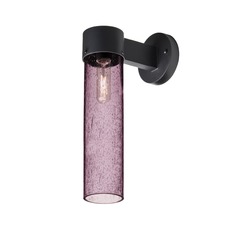Purple Seeded Glass Outdoor Wall Light Black Juni by Besa Lighting