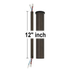 12-Inch Minimalist Downrod in Aged Pewter by Visual Comfort & Co Fans