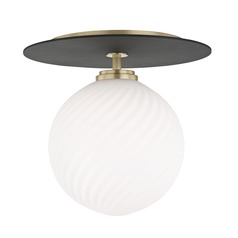 Ellis Aged Brass & Black LED Semi-Flush Mount by Mitzi by Hudson Valley
