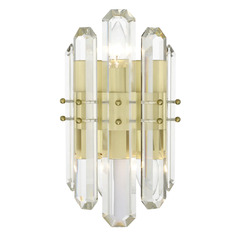 Bolton 13.5-Inch Crystal Sconce in Aged Brass by Crystorama Lighting