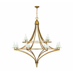 Director 12-Light Chandelier in Warm Brass by Savoy House