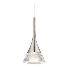 Kabru 4.50-Inch Wide Brushed Nickel LED Mini Pendant by Elan Lighting