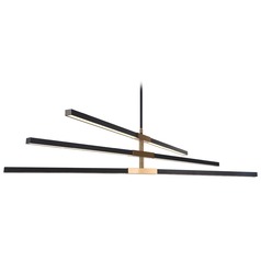 Lineare Matte Black & Aged Gold LED Pendant by Matteo Lighting