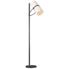 Maxim Lighting Oscar Bronze & Antique Brass Floor Lamp with Cylindrical Shade