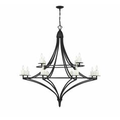 Director 12-Light Chandelier in Matte Black by Savoy House