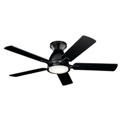 Arvada 44-Inch LED Hugger Fan in Satin Black by Kichler Lighting