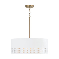 Dash 20.25-Inch Pendant in Aged Brass & White by Capital Lighting