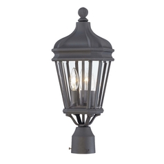 Post Light with Clear Glass in Black by Minka Lavery