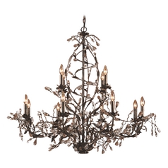 Crystal Chandelier in Deep Rust Finish
