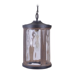 Madera 16-Inch Textured Black & Whiskey Barrel Outdoor Hanging Light by Craftmade Lighting