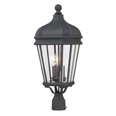 Post Light with Clear Glass in Black by Minka Lavery