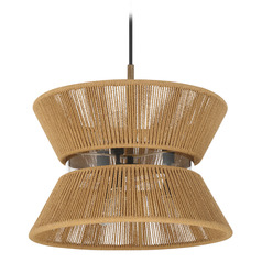 Craftmade Lighting Serena Flat Black & Walnut Pendant Light with Conical Shade