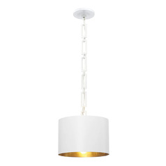 Alston 12-Inch Pendant in Matte White & Gold by Crystorama Lighting