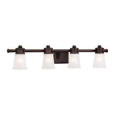 Bathroom Light with White Glass in Dark Brushed Bronze by Minka Lavery