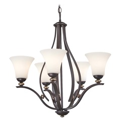 Shadowglen Lathan Bronze with Gold Chandelier by Minka Lavery