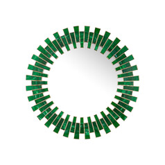 Glasdele Emerald Round Mirror in Green & Antique Brass by Currey & Co