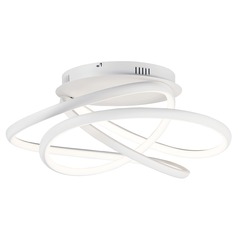 Twisted 24.50-Inch LED Flush Mount in Matte White by ET2 Lighting