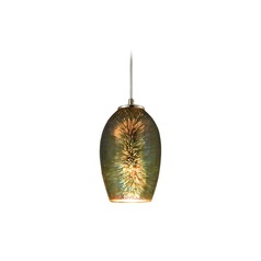 Elk Lighting Illusions Satin Nickel LED Mini-Pendant Light with Oval Shade
