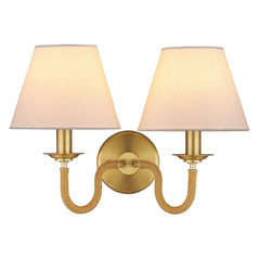Currey and Company Adala Natural Rope & Brushed Brass Sconce